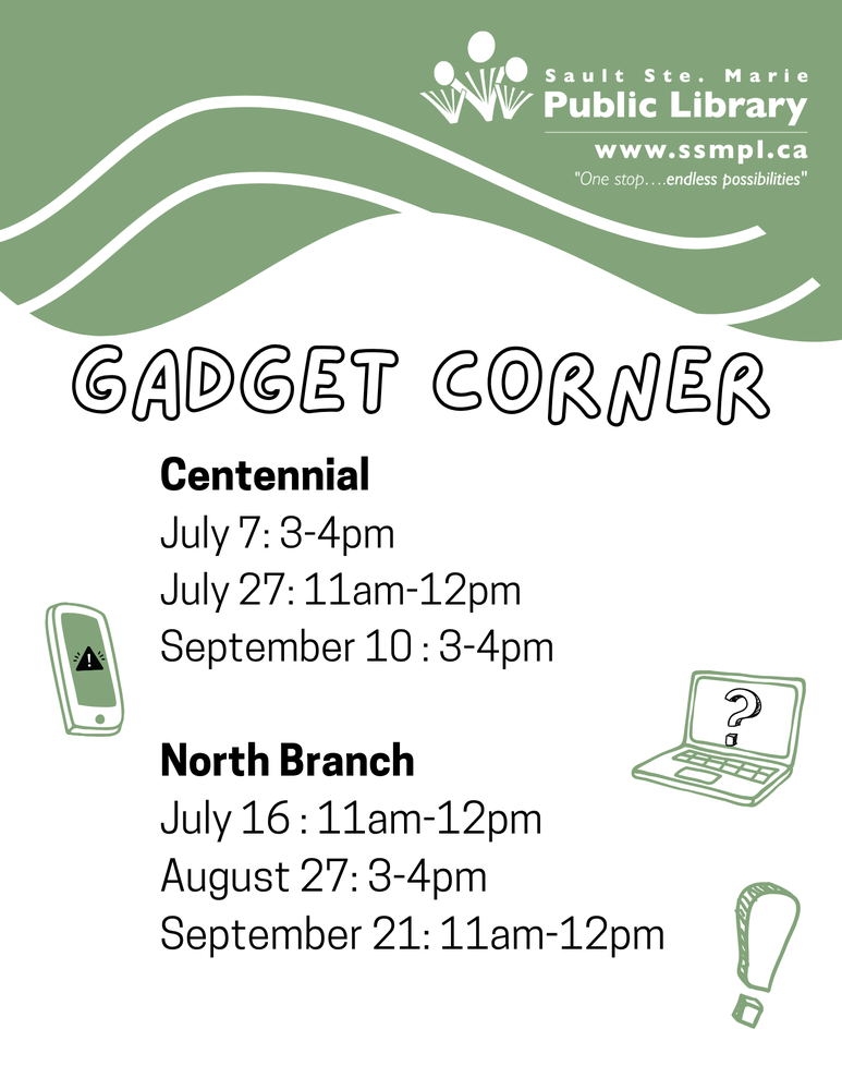 click here for a machine readable version of our gadget corner poster for upcoming dates