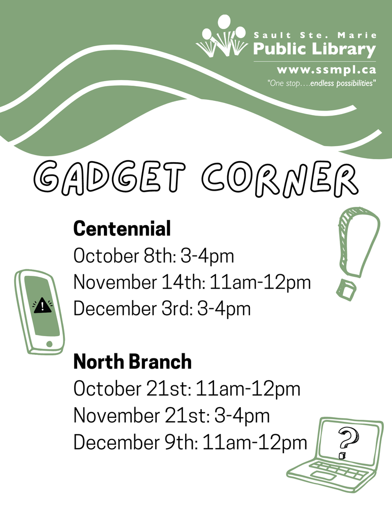 click here for a machine readable version of our recent gadget corner poster for upcoming dates